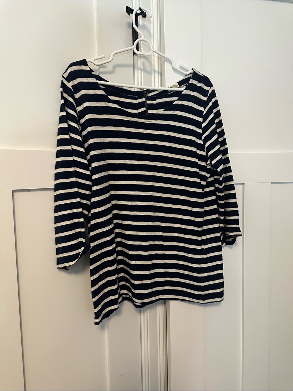 Hatley Navy and White Striped Long Sleeve Boatneck Top